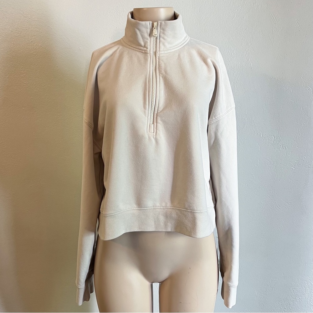 Fabletics Kat Half Zip Pullover Tapioca Sz Large - Picture 6 of 12